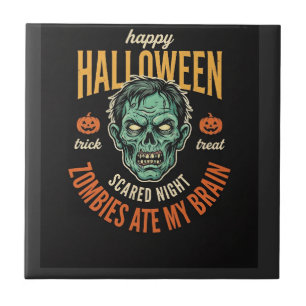 Azulejo Zombies de Halloween se comieron mi cerebro