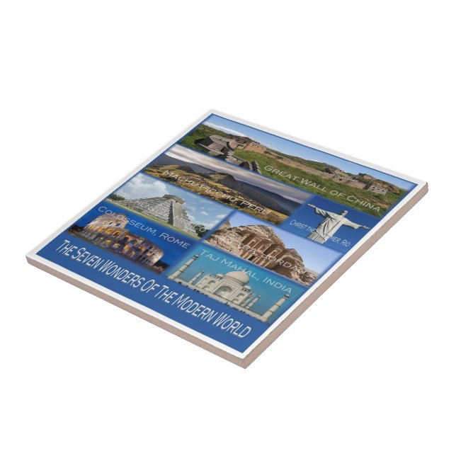 Azulejo zPE006 Las Siete Maravillas Del Mundo, (Lado)