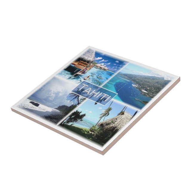 Azulejo zPF003 TAHITI, Polinesia Francesa, Oceanía, (Lado)