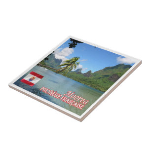 Azulejo zPF013 COOK BAY, MOOREA, Polinesia Francesa,