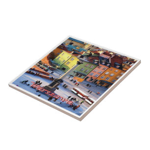 Azulejo zPL015 WARSAW Sigismund Column, Polonia,