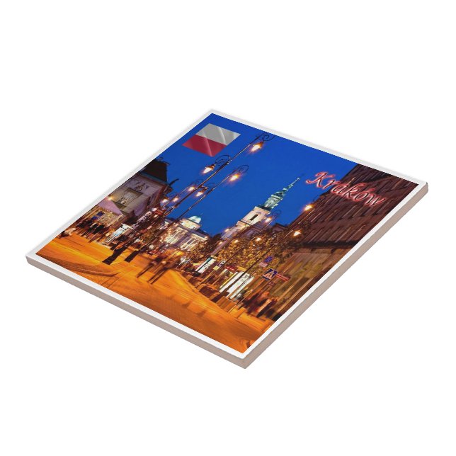 Azulejo zPL019 KRAKÓW LARGO CURSO, Polonia, Europa, (Lado)