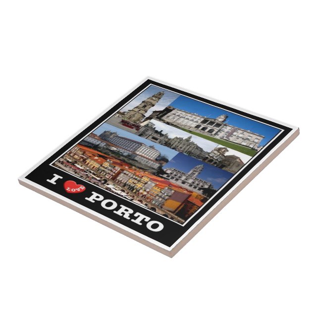 Azulejo zPT012 PORTO "I Love", Portugal, Europa, (Lado)