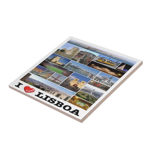 Azulejo zPT018 LISBOA "I Love", Portugal, Europa, (Lado)