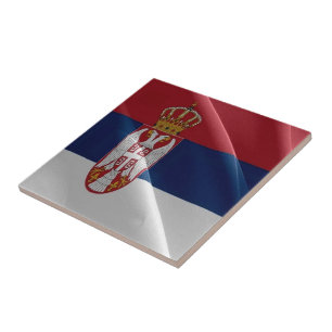 Azulejo zRS002 SERBIAN ondeando FLAG SERBIA, Europa,