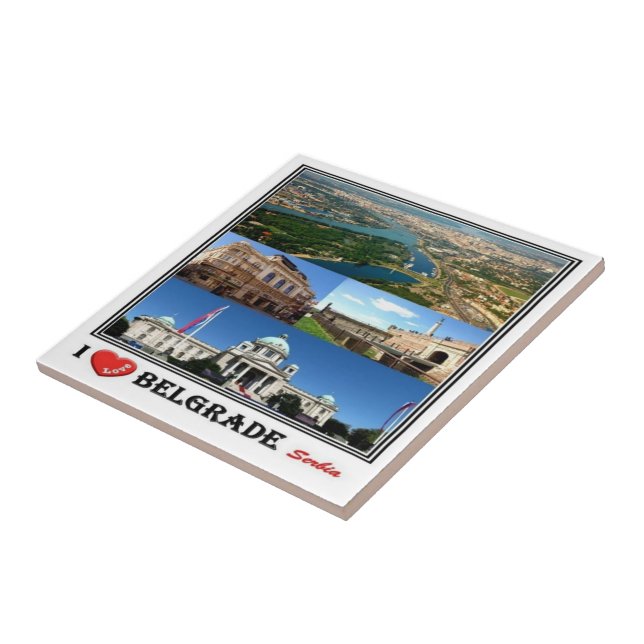Azulejo zRS003 BELGRADE "I Love", Serbia, Europa, (Lado)