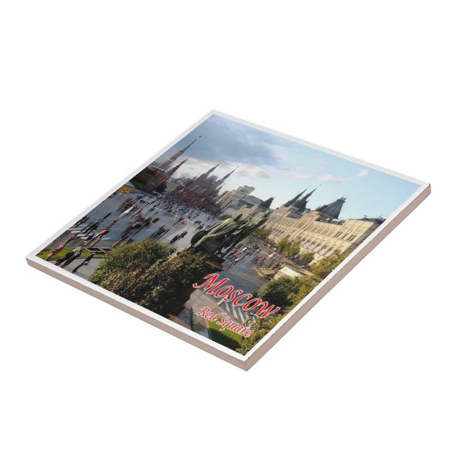 Azulejo zRU016 PLAZA ROJA DE MOSCÚ, Rusia, Europa, (Lado)