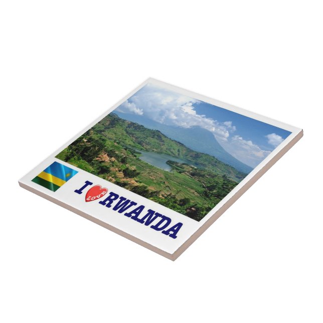 Azulejo zRW007 RWANDA, I Love, Virunga Mountains, (Lado)