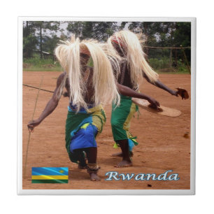 Azulejo zRW010 RWANDA, bailarinas tradicionales rwandesas,