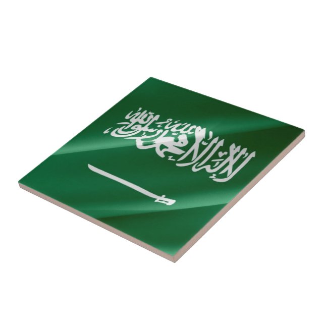 Azulejo zSA002 ondeando la BANDERA saudita Arabia Saudita, (Lado)