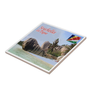 Azulejo zSC003 SEYCHELLES, La Digue, África,