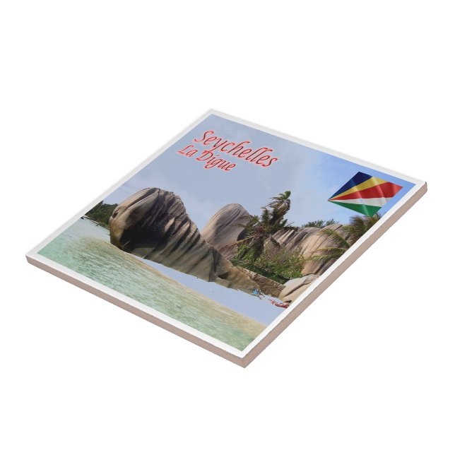 Azulejo zSC003 SEYCHELLES, La Digue, África, (Lado)