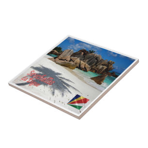 Azulejo zSC006 SEYCHELLES, La Digue, África,
