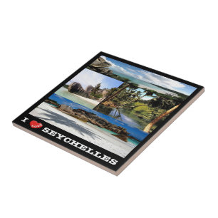 Azulejo zSC024 SEYCHELLES, I Love, La Digue, Mosaic,