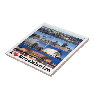 Azulejo zSE021 ESTOCOLMO "I LOVE". Suecia, Europa,