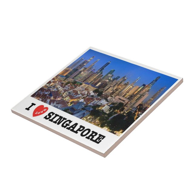 Azulejo zSG010 LION CITY i love SINGAPORE, Asia, (Lado)