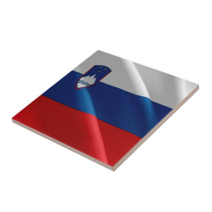 Azulejo zSI002 SLOVENIA ondeando FLAG SLOVENIA,