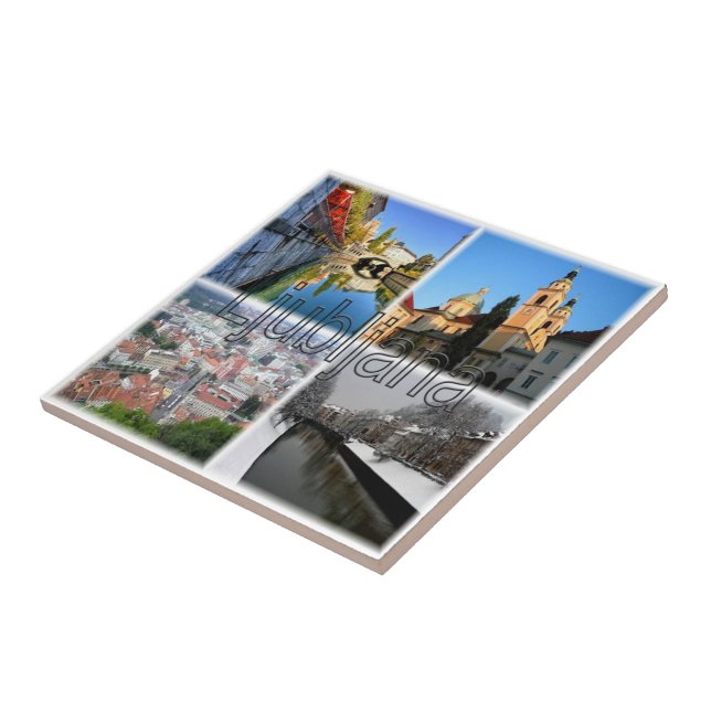 Azulejo zSI016 LJUBLJANA, Eslovenia, Europa (Lado)