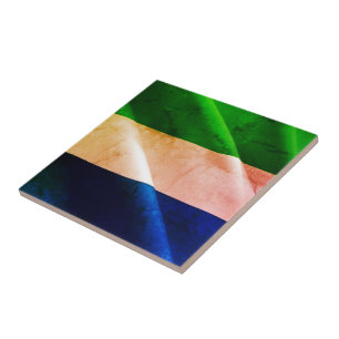 Azulejo zSL002 SIERRA LEONA, Bandera ondulante, África,