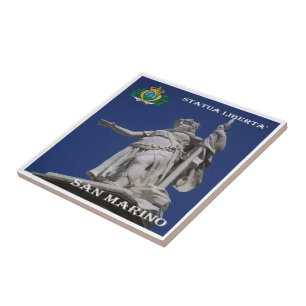 Azulejo zSM004 ESTATUA LIBERTAD, San Marino, Europa,
