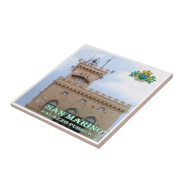 Azulejo zSM005 PALACIO PÚBLICO, San Marino, Europa, (Lado)