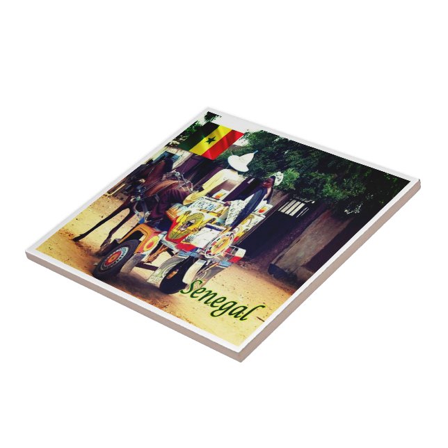 Azulejo zSN003 SENEGAL, Buggy Taxi, África, (Lado)