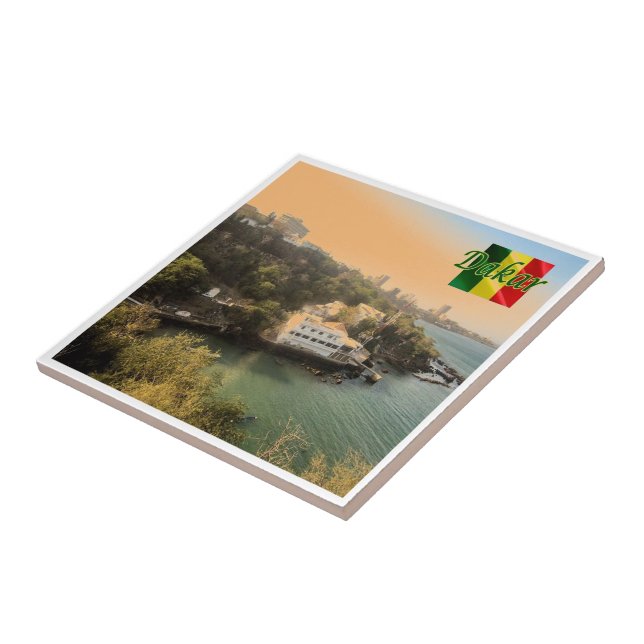 Azulejo zSN004 DAKAR, Senegal, África, (Lado)