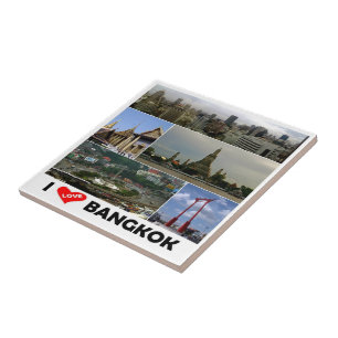 Azulejo zTH005 me encanta Bangkok, Tailandia, Asia,