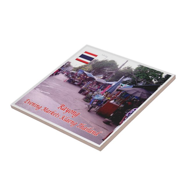 Azulejo zTH013 RAYONG Evening Markets Klaeng, Tailandia, (Lado)