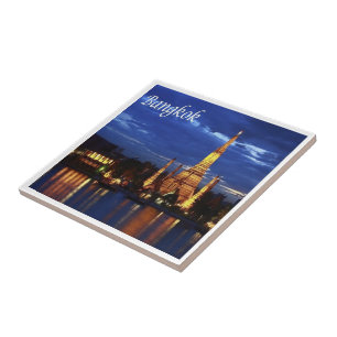 Azulejo zTH016 BANGKOK por la noche, Tailandia, Asia,