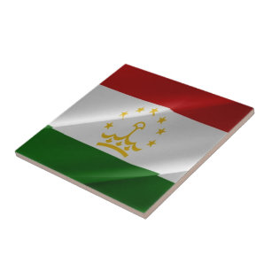 Azulejo zTJ002 ondeando BANDERA de Tayikistán Tayikistán,