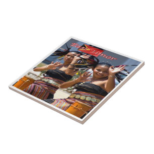 Azulejo zTL007 TIMORESE DANCERS, Timor Oriental, Asia,