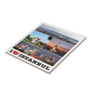 Azulejo zTR011 ESTAMBUL "I LOVE", Turquía, Europa,