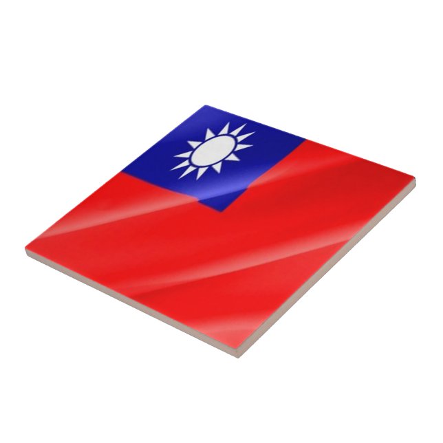 Azulejo zTW002 Bandera onduladora TAIWANESA, Taiwan Formos (Lado)