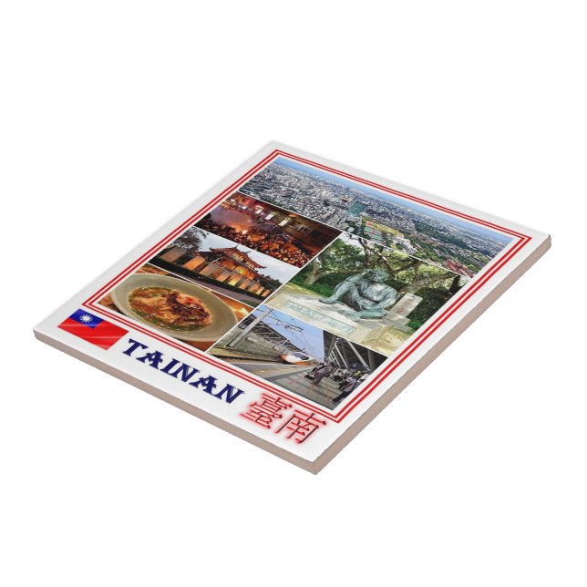 Azulejo zTW008 TAINAN, Mosaic, Taiwán Formosa, (Lado)