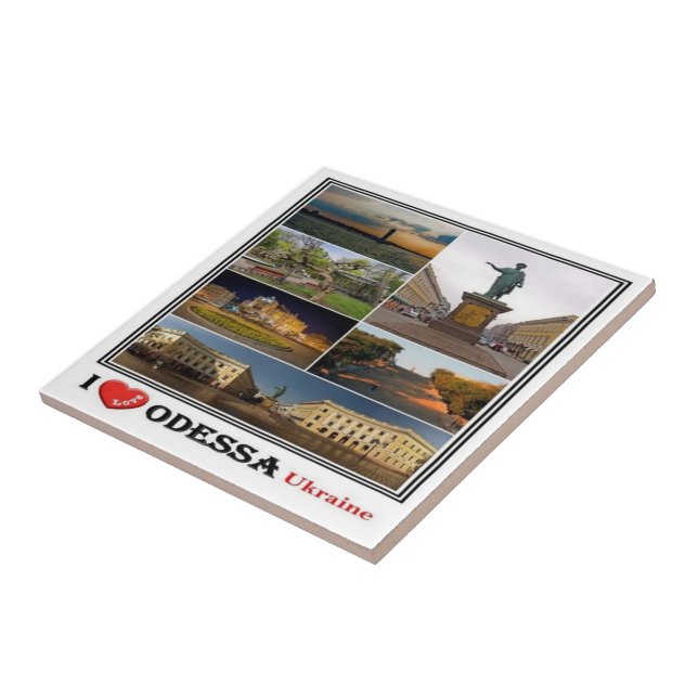 Azulejo ZUA003 ODESSA I LOVE, Ucrania, Europa, Mamáes frig (Lado)