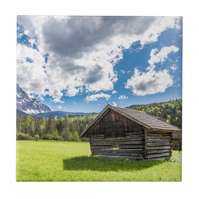 Azulejo Zugspitze Alm Panorama Garmisch-Partenkirchen Post (Frente)
