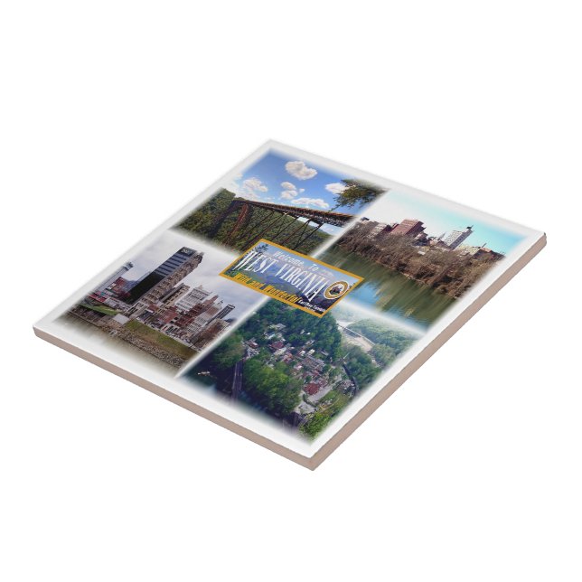 Azulejo zUS019 VIRGINIA OCCIDENTAL, Mosaic, América, (Lado)