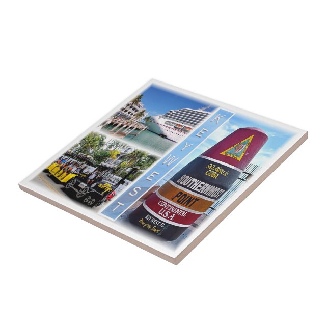 Azulejo zUS020 KEY WEST, Mosaic, Florida, América, (Lado)