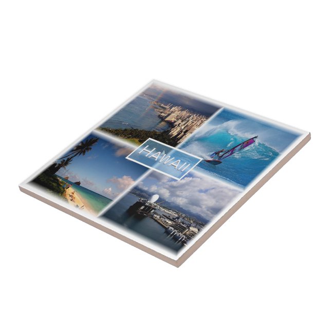 Azulejo zUS021 HAWAII, Mosaic, Honolulu, América, (Lado)