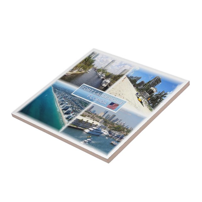 Azulejo zUS022 FORT LAUDERDALE, Mosaic, Florida, (Lado)