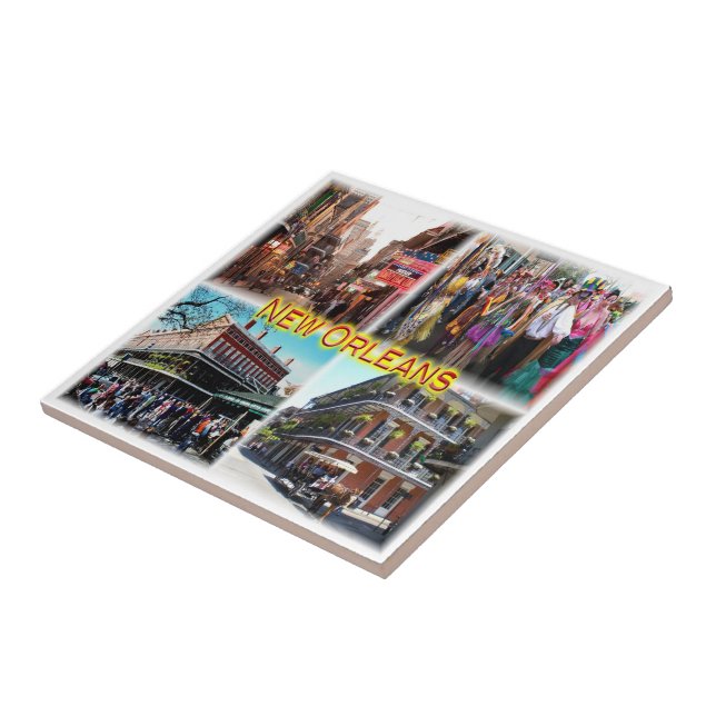 Azulejo zUS024 NEW ORLEANS, Bourbon Street, Mosaic, (Lado)