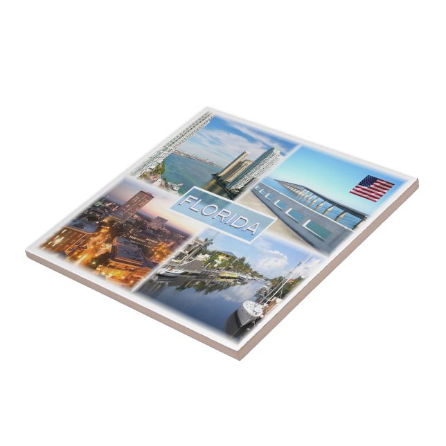 Azulejo zUS025 FLORIDA, Mosaic, América, (Lado)