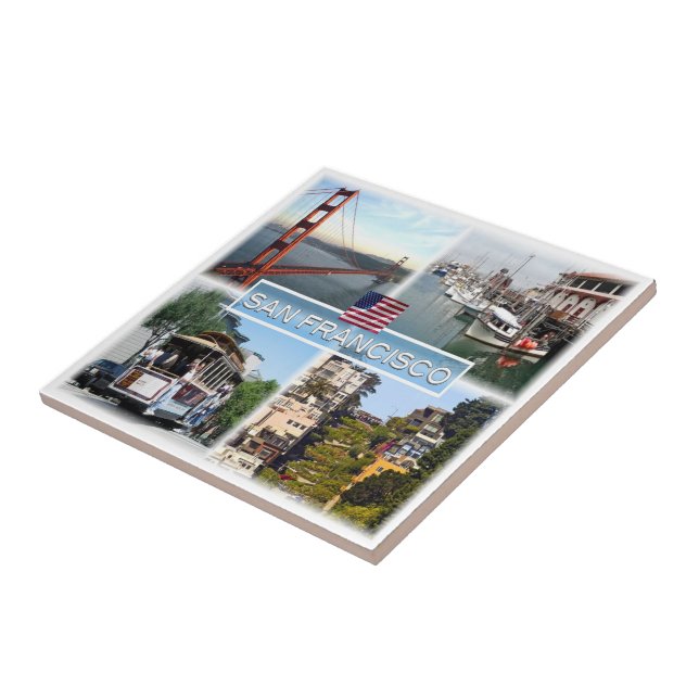 Azulejo zUS029 SAN FRANCISCO, Mosaic, California, (Lado)