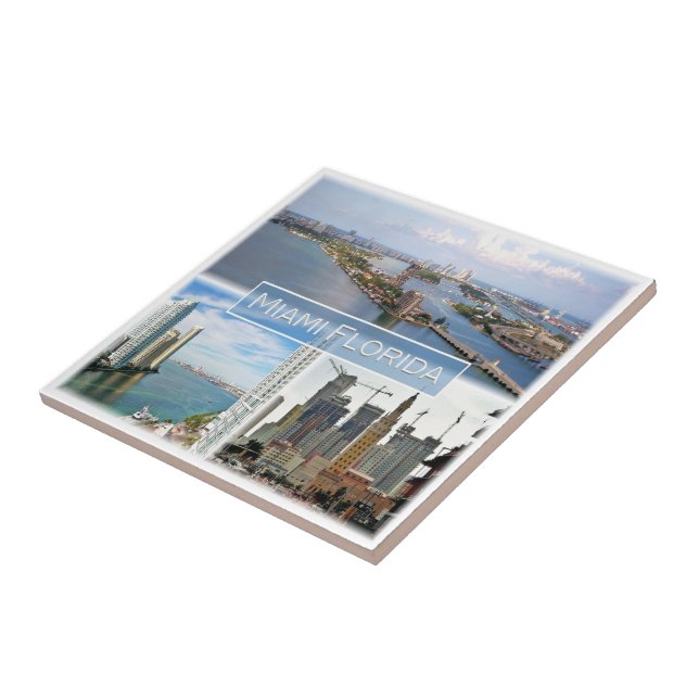 Azulejo zUS039 MIAMI, FLORIDA, Mosaic, América, (Lado)