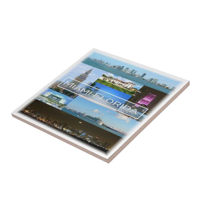 Azulejo zUS040 MIAMI, FLORIDA, Mosaic, América, (Lado)