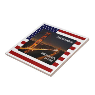 Azulejo zUS072 SAN FRANCISCO, Golden Gate Bridge,