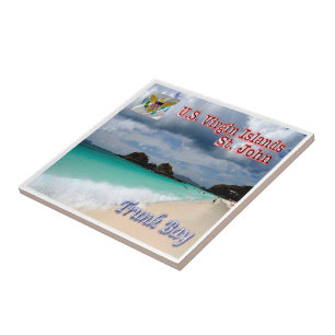 Azulejo zVI010 ST. JOHN, Bahía de Trunk, Islas Vírgenes,