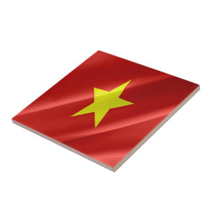 Azulejo zVN002 Bandera ondeando de Vietnam, Vietnam,