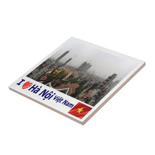 Azulejo zVN008 HANOI I Love, Vietnam, Skyline,